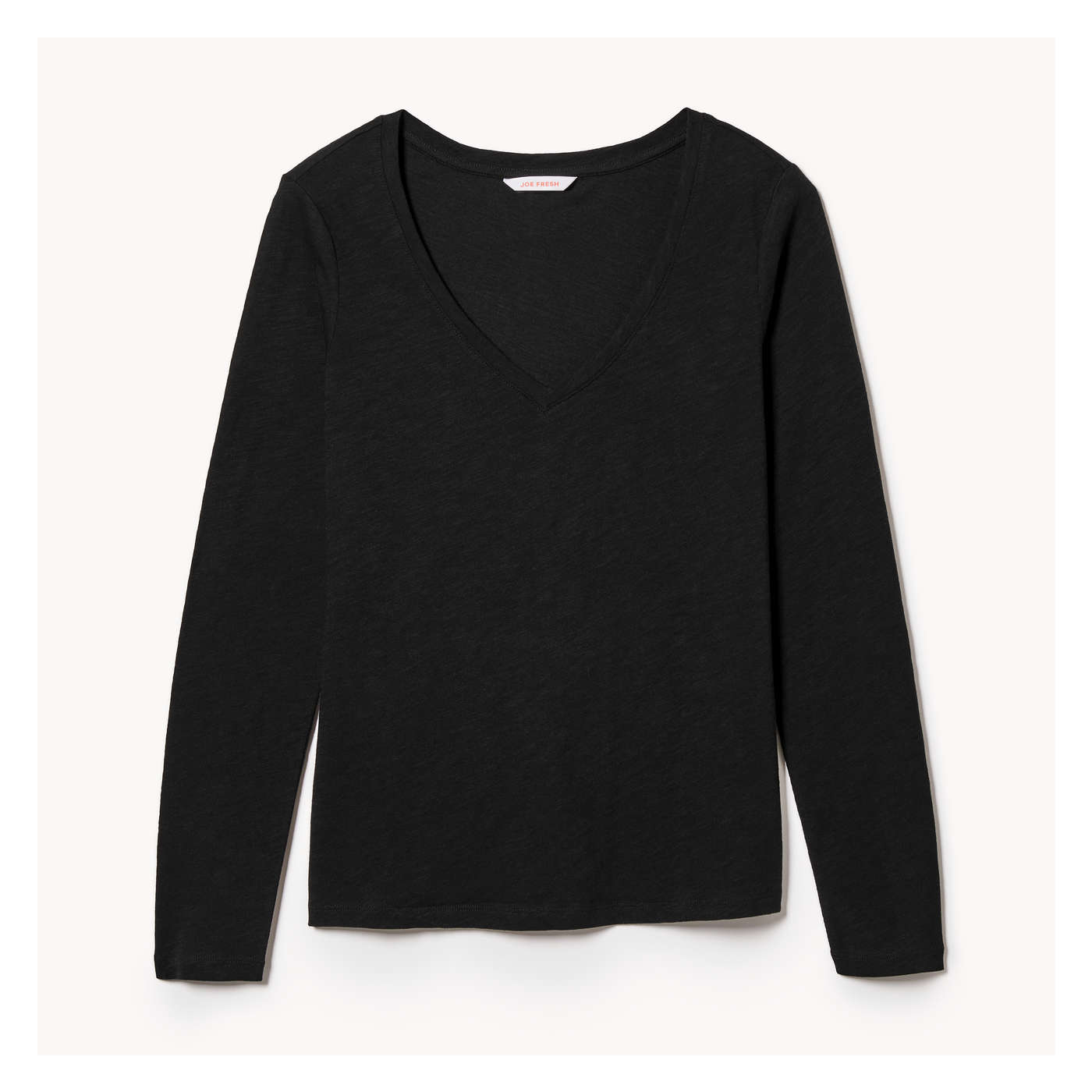 Women V Neck Long Sleeve Top in JF Black from Joe Fresh